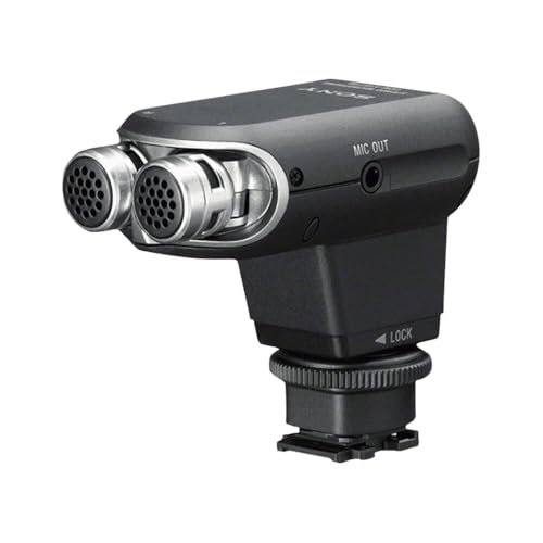 Sony ECM-XYST1M Stereomikrofon für Kameras & Camcorder mit Multi-Interface-Zubehörschuh (120-Grad-Sound, Mikrofonausgang, Vlogging, passend für u.a A9, A7, A6000 Serien, RX100 Serien) schwarz