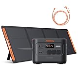 Jackery E3000 V2 3072Wh Powerstation mit 200W Solarpanel mit 5M Solarpanel Verlängerungskabel, 3600W Dauerleistung, 2x USB-C PD100W, Powerstation für Notstrom, Camping, Wohnmobil & Haushalt