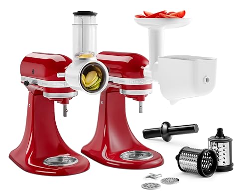 KitchenAid Zubehör Fleischwolf, Gemüse- oder Obst Pürieraufsatz und Multifunktionsreibe - 5KSM2FPPC - Fleisch- und Gemüseschneider für Küchenmaschine