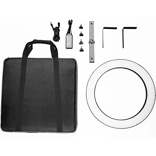 Walimex pro LED Ringleuchte 500 Bi-Color, dimmbares Ringlicht 32 W, Leuchtring mit einzeln schalbaren Sektoren, Selfie Licht mit umfangreichem Zubehör