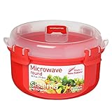 Sistema Microwave Rundbehälter, 915 ml, rot/transparent, 20x20x10 cm