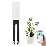 WANFEI Pflanzensensor Flower Care Tester, Der Intelligente Pflanzenmonitor Bluetooth 4 in 1 Pflanzensensor überwacht Automatisch das Feuchtigkeits/Licht/Fruchtbarkeits/Temperaturniveau (White)