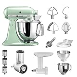 KitchenAid Artisan Küchenmaschine Starter Paket 5KSM175PSEPT inkl. Gemüseschneider Fleischwolf und vielem Zubehör (Pistazie)