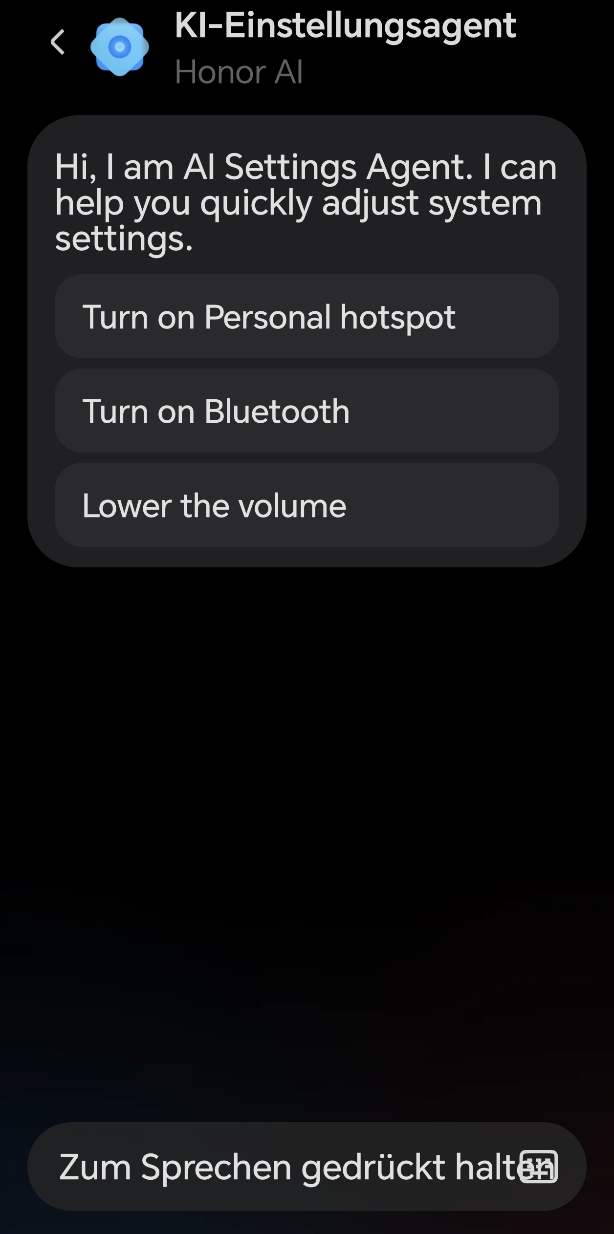 HONOR Magic 8 Pro - KI-Einstellungsagent