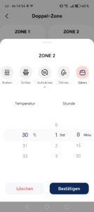 App - COSORI Turbo Tower Pro Smart - Zone 2 Einstellung